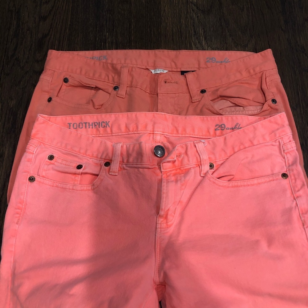 2 pairs j crew toothpick size 29